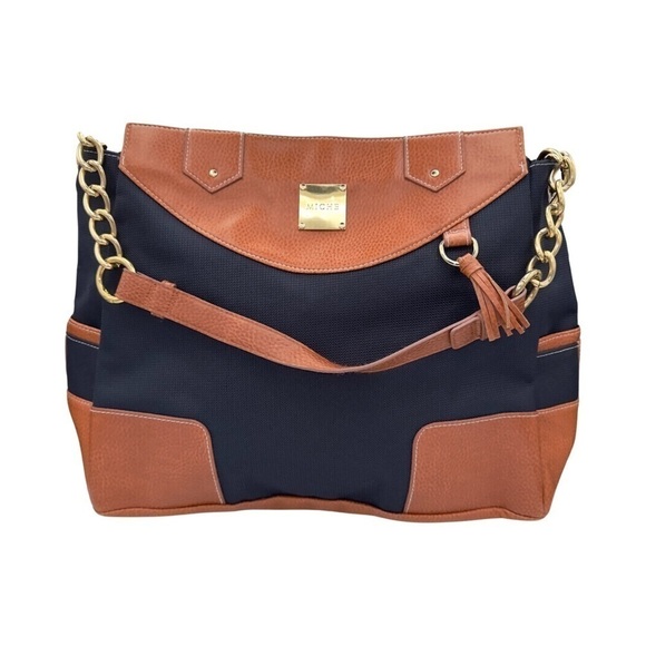 Miche Magda Dark Navy Demi Shell Shoulder Chain Strap Satchel Bag Women's Large - Picture 2 of 7